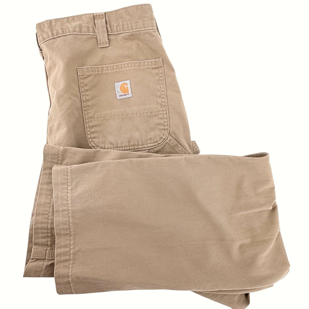 Carhartt Carpenter Pants Mens 40x34 Tan Fair Relaxed Fit Canvas Workwear